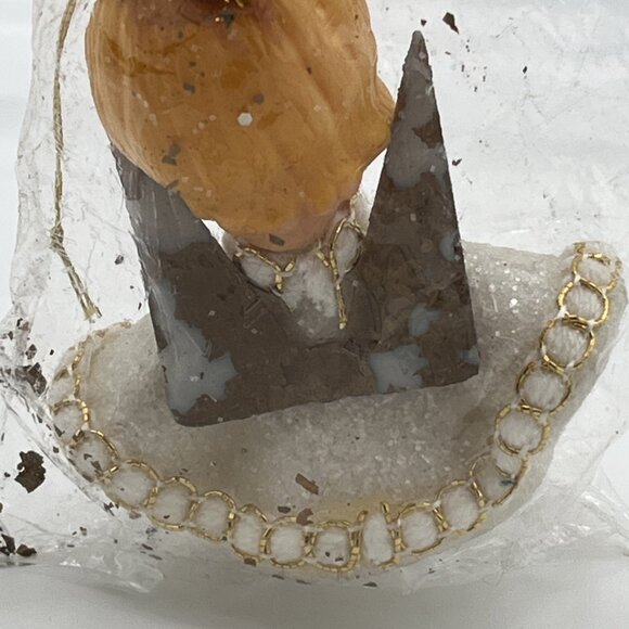 Vintage 3" Angel Blow Mold Ornament w/ Wings Hong Kong Original Package flocked - Picture 12 of 16